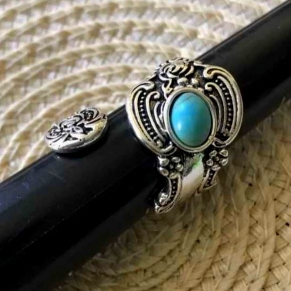 New turquoise color spoon ring - Picture 1 of 1